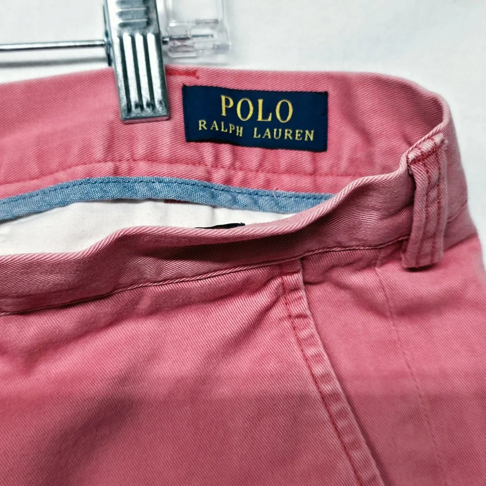 Polo Ralph Lauren Chino Shorts Men's 38 Pink Cotton Classic Fit Stain On Leg